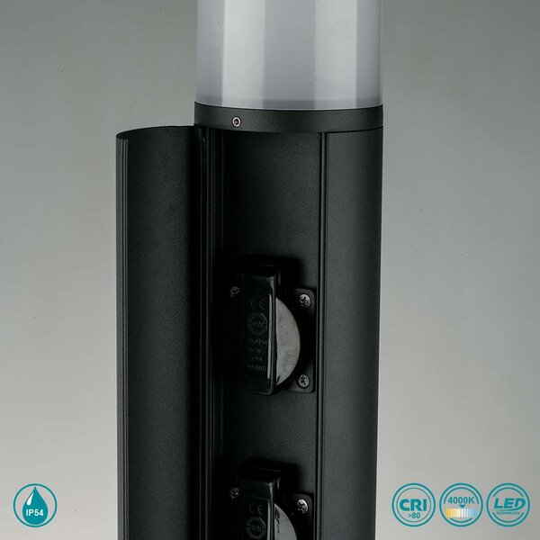 Κολωνάκι Εξωτερικού Χώρου Intec LED-Discovery-HUB 8031414877867 Ανθρακί (4000K) Με Πρίζα
