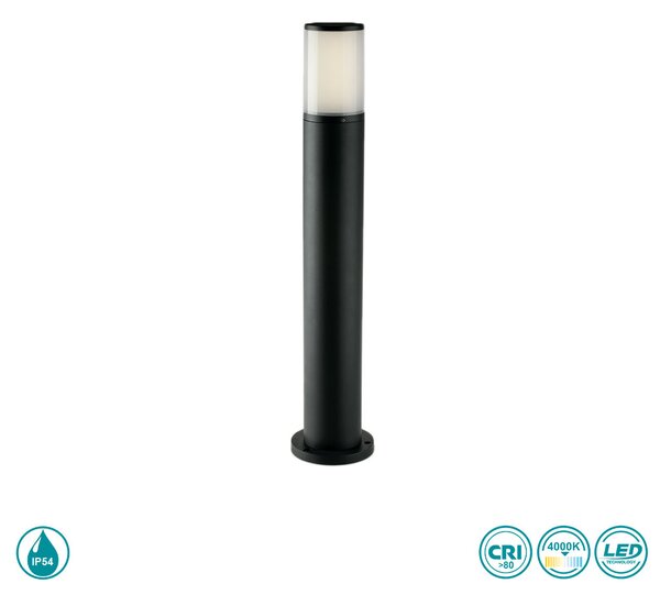 Κολωνάκι Εξωτερικού Χώρου Intec LED-Discovery-P65 8031414877850 Ανθρακί (4000K)