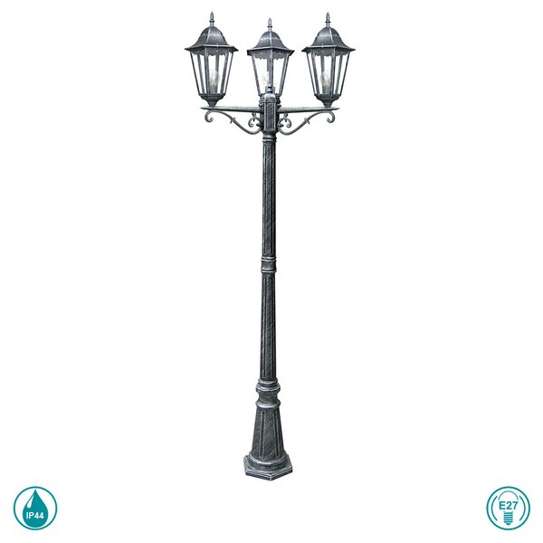 Κολόνα Εξωτερικού Χώρου Intec Lant-Firenze-P3 8031430731174 Μαύρο-Ασημί Πατίνα