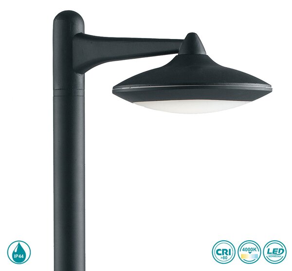Κολωνάκι Εξωτερικού Χώρου Intec LED-Alyson-P1 8031440361569 Μαύρο (4000K)