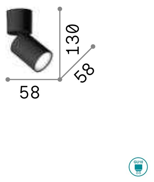 Φωτιστικό Σποτ Ideal Lux Toby 271545 Μαύρο