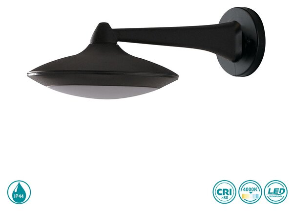 Απλίκα Εξωτερικού Χώρου Intec LED-Alyson-AP 8031440361552 Μαύρη (4000K)