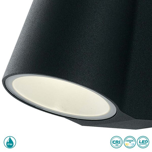 Απλίκα Εξωτερικού Χώρου Intec LED-Sintesi-AP NERO 8031414862221 Μαύρη (4000K)