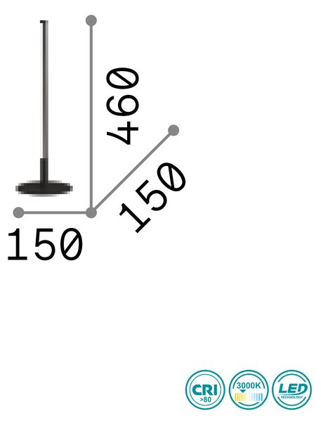 Φωτιστικό Επιτραπέζιο Ideal Lux Yoko 258911 Μαύρο (3000Κ)