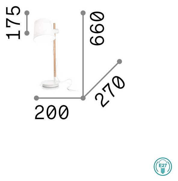 Φωτιστικό Επιτραπέζιο Ideal Lux Axel 282091 Λευκό