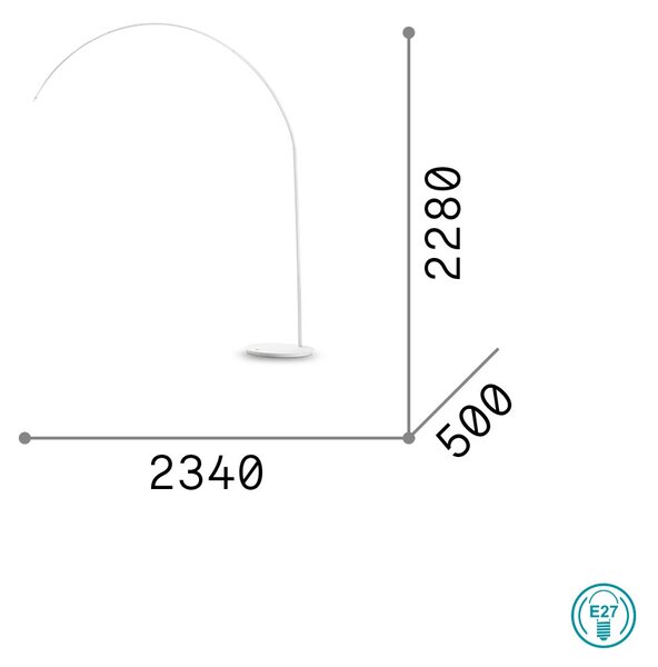 Φωτιστικό Δαπέδου Ideal Lux Dorsale 286686-046723 Λευκό