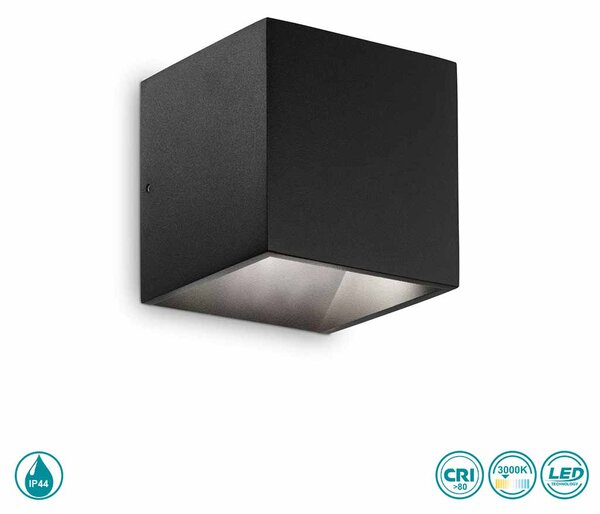 Απλίκα Εξωτερικού Χώρου Ideal Lux Rubik 269320 Μαύρη 3000Κ