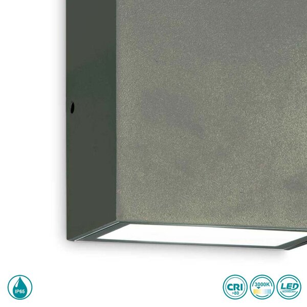 Απλίκα Εξωτερικού Χώρου Ideal Lux Argo 250946 Ανθρακί 3000Κ