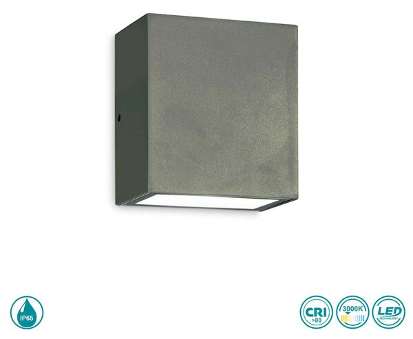 Απλίκα Εξωτερικού Χώρου Ideal Lux Argo 250946 Ανθρακί 3000Κ