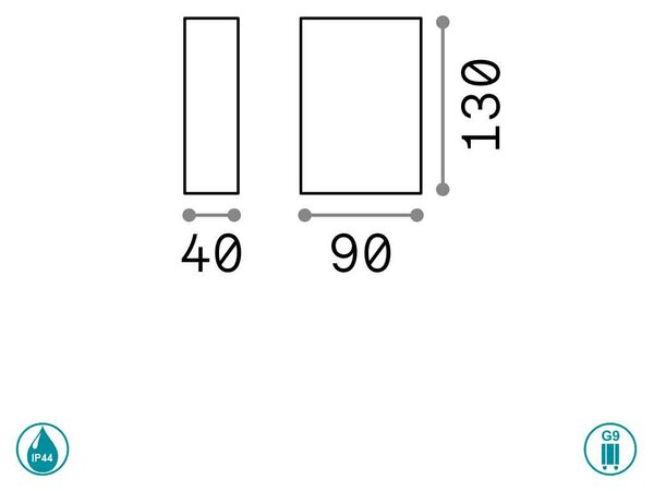 Απλίκα Εξωτερικού Χώρου Ideal Lux Tetris-2 269221 Λευκή