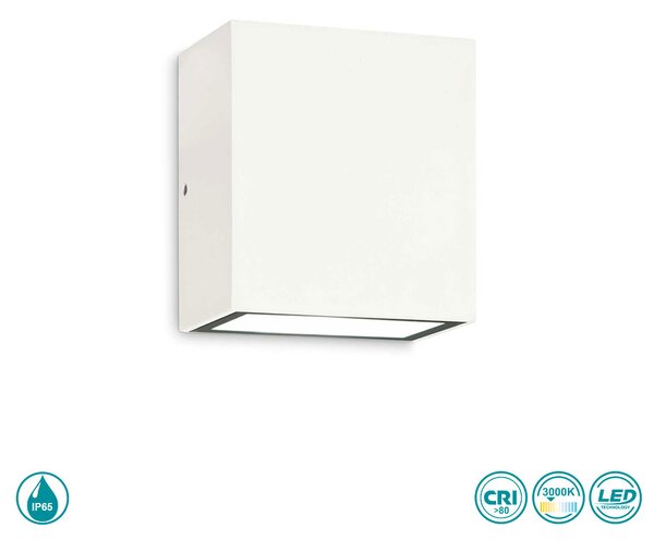 Απλίκα Εξωτερικού Χώρου Ideal Lux Argo 268309 Λευκή 3000Κ
