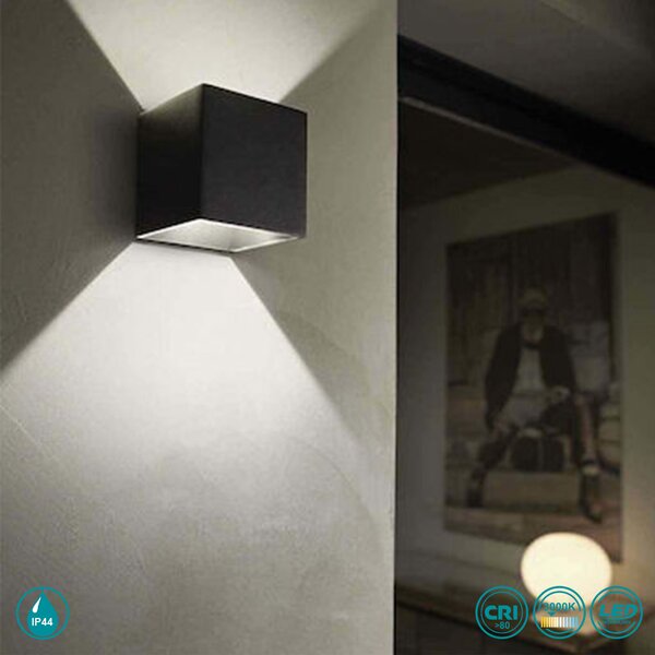 Απλίκα Εξωτερικού Χώρου Ideal Lux Rubik 269320 Μαύρη 3000Κ