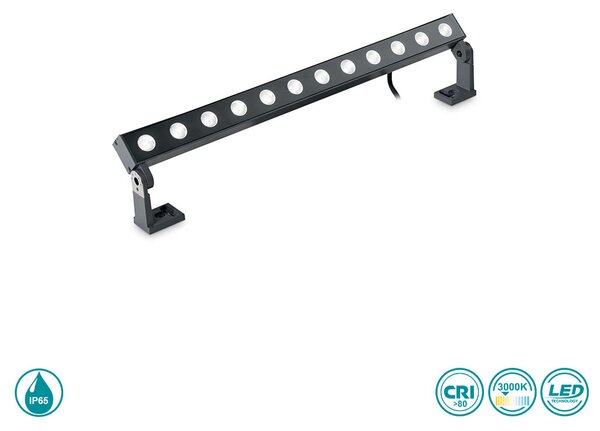 Wall Washer Εξωτερικού Χώρου Ideal Lux Thor 261331 Ανθρακί