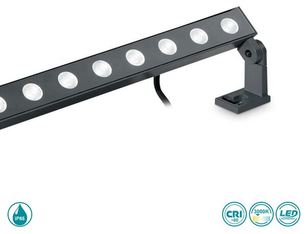 Wall Washer Εξωτερικού Χώρου Ideal Lux Thor 261331 Ανθρακί