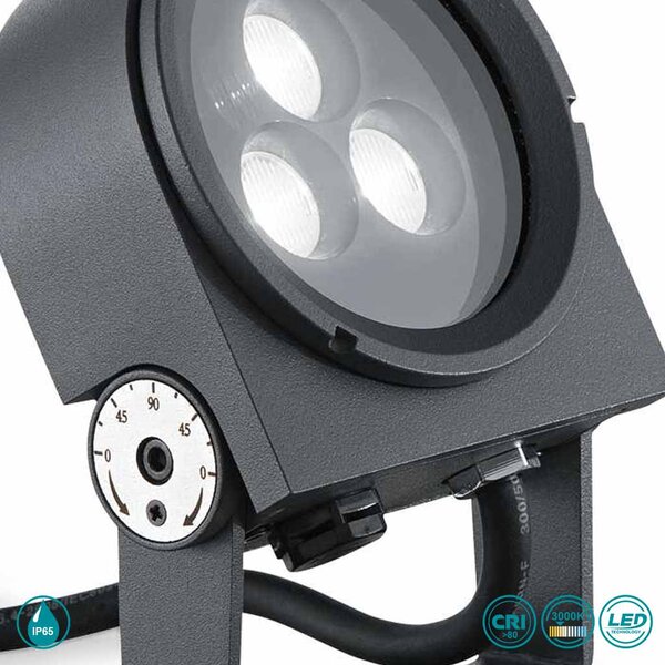 Προβολέας Εξωτερικού Χώρου Ideal Lux Ulex 261287 Ανθρακί