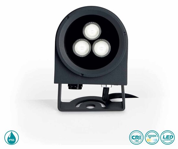 Προβολέας Εξωτερικού Χώρου Ideal Lux Ulex 261287 Ανθρακί