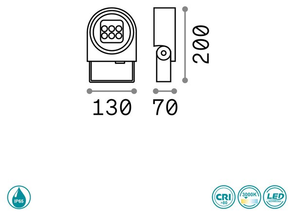 Προβολέας Εξωτερικού Χώρου Ideal Lux Ulex 261294 Ανθρακί