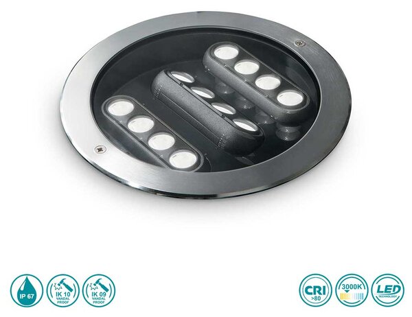 Σποτ Χωνευτό Φωτιστικό Εξωτερικού Χώρου Ideal Lux Taurus 277035
