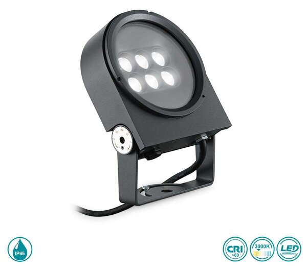 Προβολέας Εξωτερικού Χώρου Ideal Lux Ulex 261294 Ανθρακί