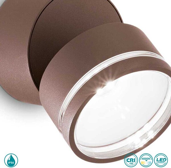 Φωτιστικό Σποτ Εξωτερικού Χώρου Ideal Lux Omega Round 285498 Καφέ (4000Κ)