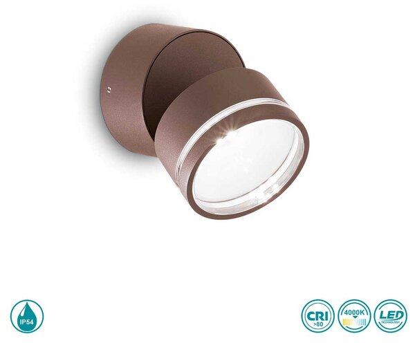 Φωτιστικό Σποτ Εξωτερικού Χώρου Ideal Lux Omega Round 285498 Καφέ (4000Κ)