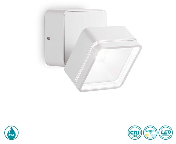 Φωτιστικό Σποτ Εξωτερικού Χώρου Ideal Lux Omega Square 285528 Λευκό (4000K)