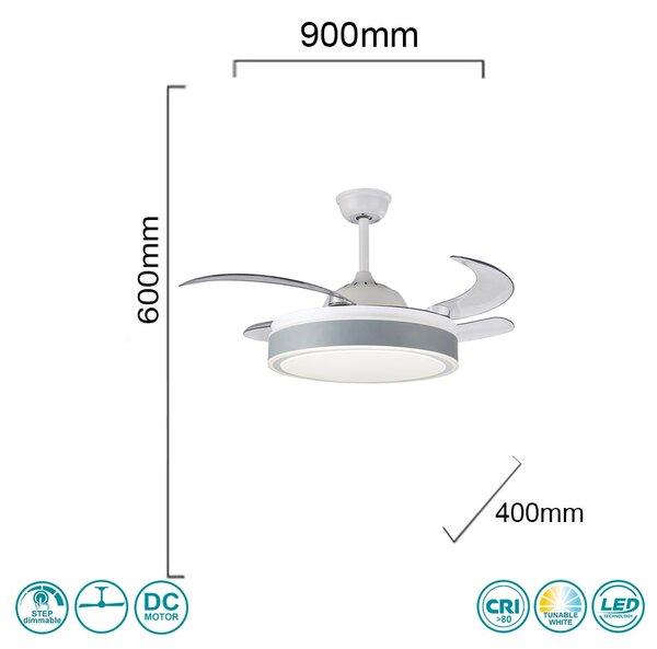 Ανεμιστήρας Οροφής Με Φώς Sun Light Jasper 5028-GY Γκρι