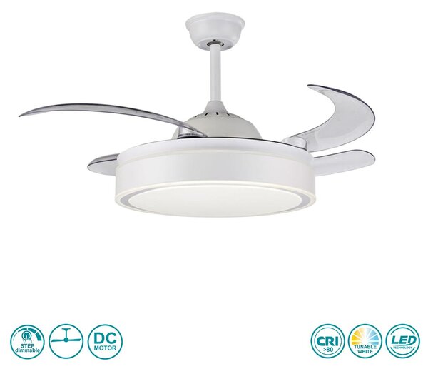 Ανεμιστήρας Οροφής Με Φώς Sun Light Jasper 5028-W Λευκό