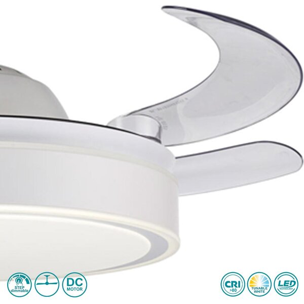 Ανεμιστήρας Οροφής Με Φώς Sun Light Jasper 5028-W Λευκό