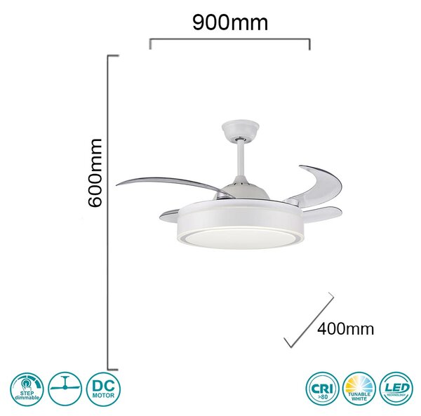 Ανεμιστήρας Οροφής Με Φώς Sun Light Jasper 5028-W Λευκό