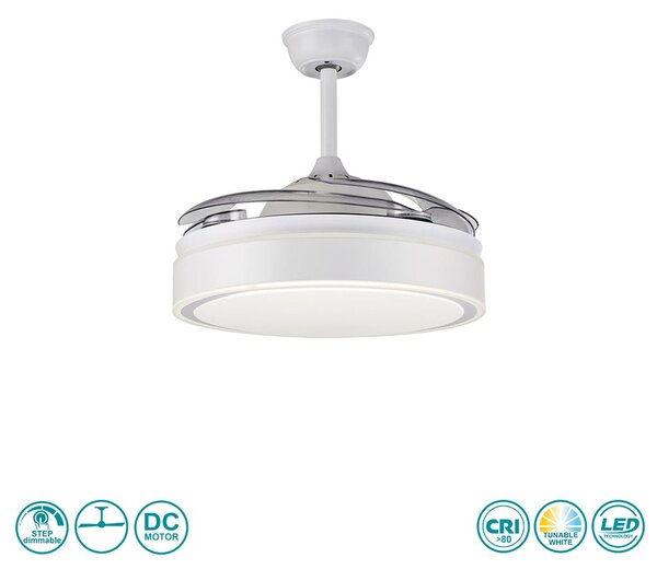 Ανεμιστήρας Οροφής Με Φώς Sun Light Jasper 5028-W Λευκό