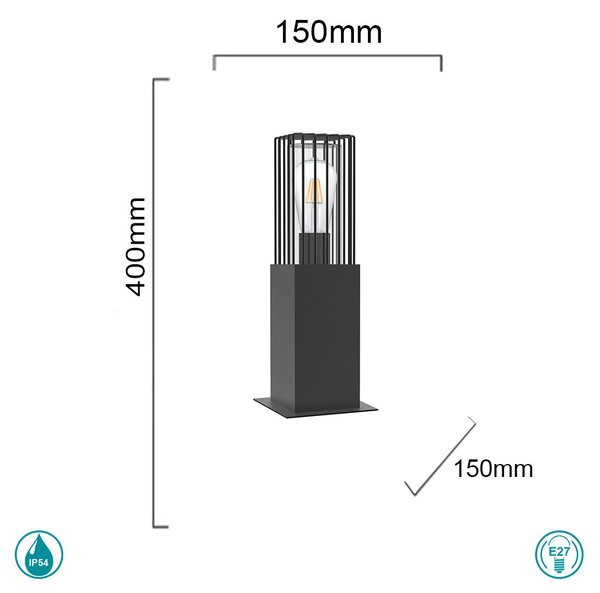 Κολωνάκι Εξωτερικού Χώρου Sun Light Celda CELDA-400 Σκούρο Γκρι