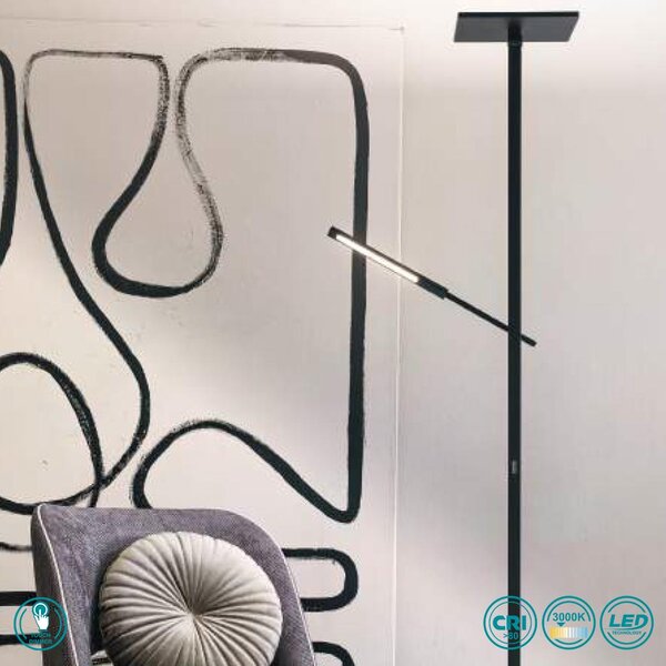 Φωτιστικό Δαπέδου Fabas Luce Ideal 3550-10-101 Μαύρο