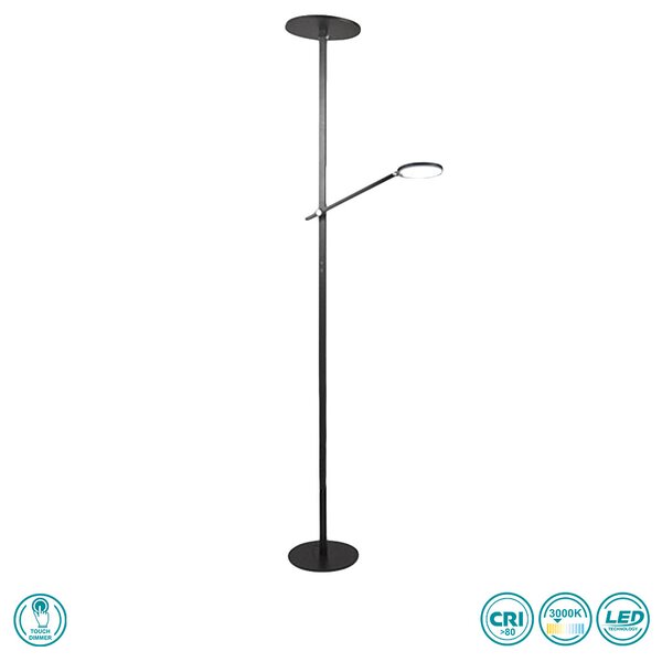 Φωτιστικό Δαπέδου Fabas Luce Regina 3551-10-101 Μαύρο