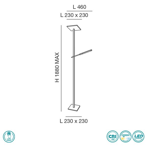 Φωτιστικό Δαπέδου Fabas Luce Ideal 3550-10-101 Μαύρο