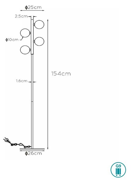 Φωτιστικό Δαπέδου Lucide Tycho 45774-04-02