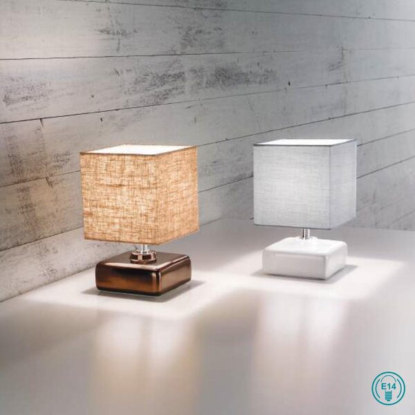 Λάμπα Επιτραπέζια Κεραμική Fabas Luce Taro 3611-30-102 Λευκή