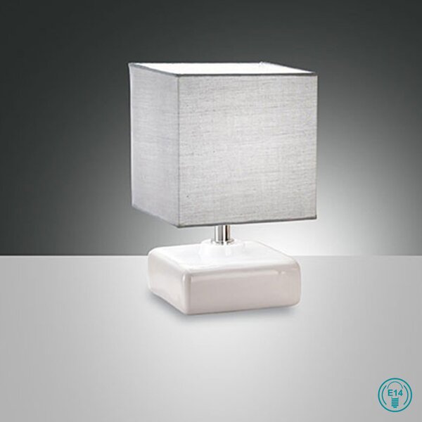 Λάμπα Επιτραπέζια Κεραμική Fabas Luce Taro 3611-30-102 Λευκή