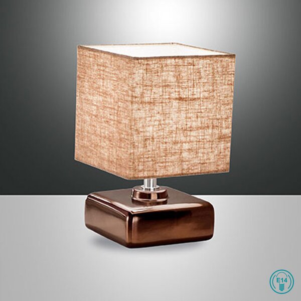 Λάμπα Επιτραπέζια Κεραμική Fabas Luce Taro 3611-30-179 Μπρονζέ