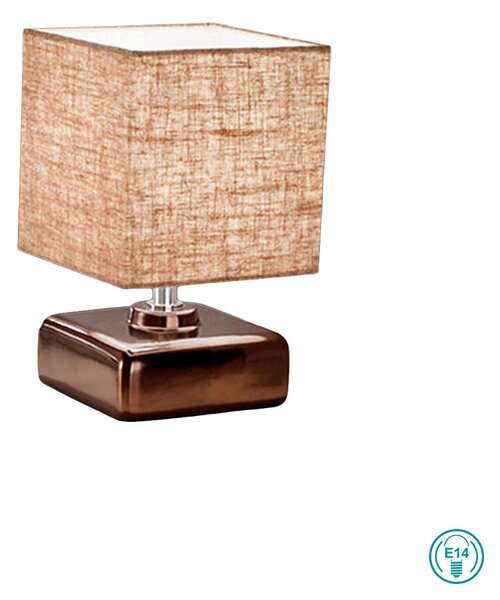 Λάμπα Επιτραπέζια Κεραμική Fabas Luce Taro 3611-30-179 Μπρονζέ