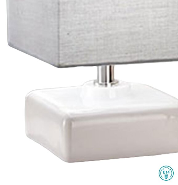 Λάμπα Επιτραπέζια Κεραμική Fabas Luce Taro 3611-30-102 Λευκή
