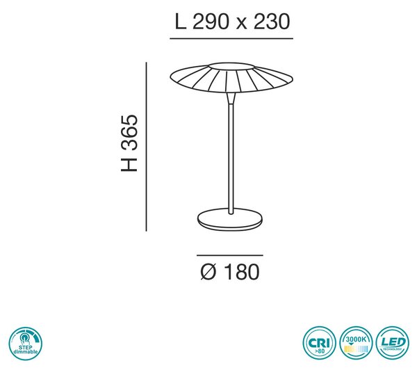 Φωτιστικό Επιτραπέζιο Fabas Luce Vela 3625-30-102 Λευκό
