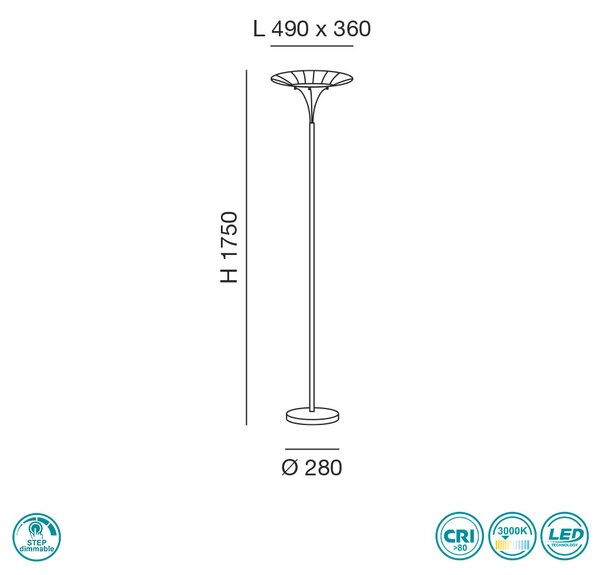 Φωτιστικό Δαπέδου Fabas Luce Vela 3625-10-102 Λευκό