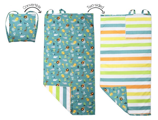 Παιδική Πετσέτα Θαλάσσης Microfiber 2 Όψεων (71x145) FlapjackKids Green Zoo