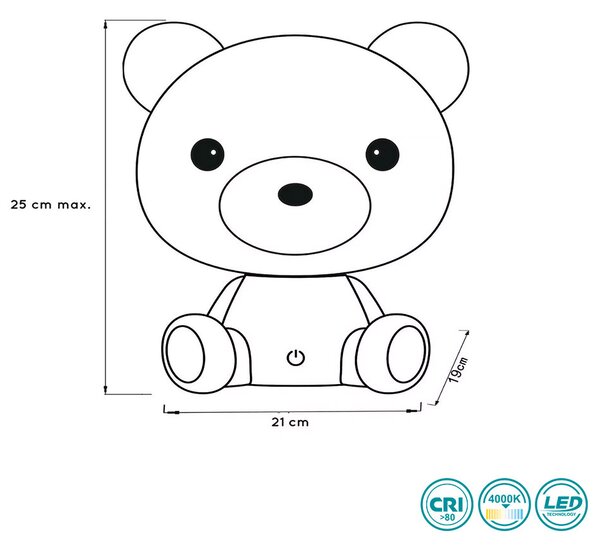 Φωτιστικό Επιτραπέζιο Lucide Dodo Bear 71590-03-31 Λευκό
