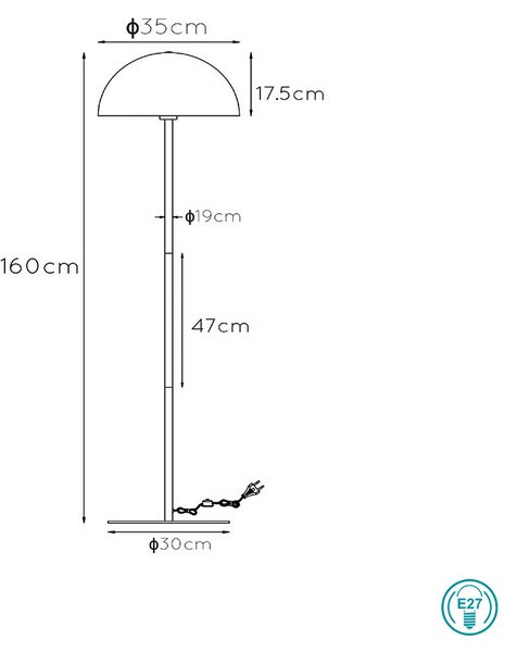 Φωτιστικό Δαπέδου Lucide Siemon 45796-01-35 Πετρόλ