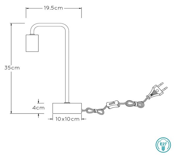Φωτιστικό Επιτραπέζιο Lucide Lorin 45565-01-30 Μαύρο