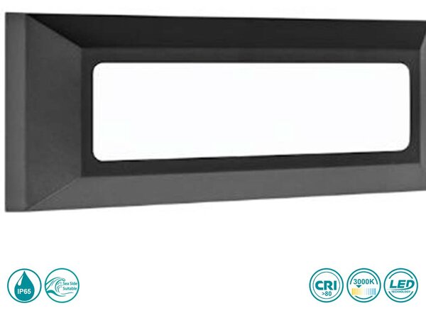 Απλίκα Εξωτερικού Χώρου Sole Luce Lock 21-0013-19 Ανθρακί (3000K)
