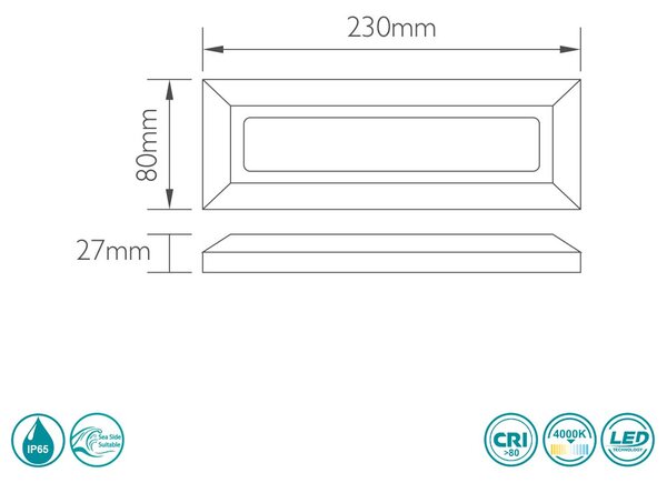 Απλίκα Εξωτερικού Χώρου Sole Luce Lock 21-0014-1 Λευκή (4000K)