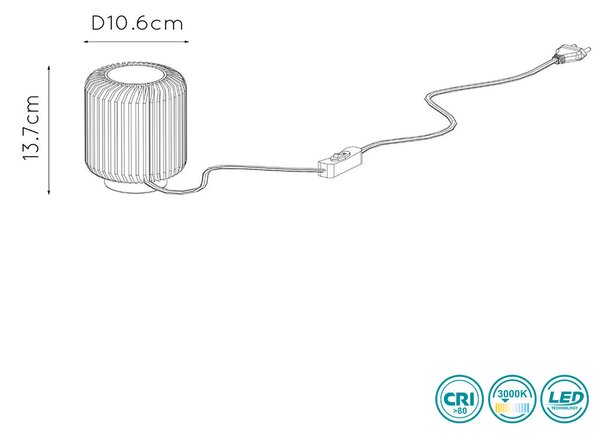 Φωτιστικό Επιτραπέζιο Lucide Turbin 26500-05-02 Χρυσό
